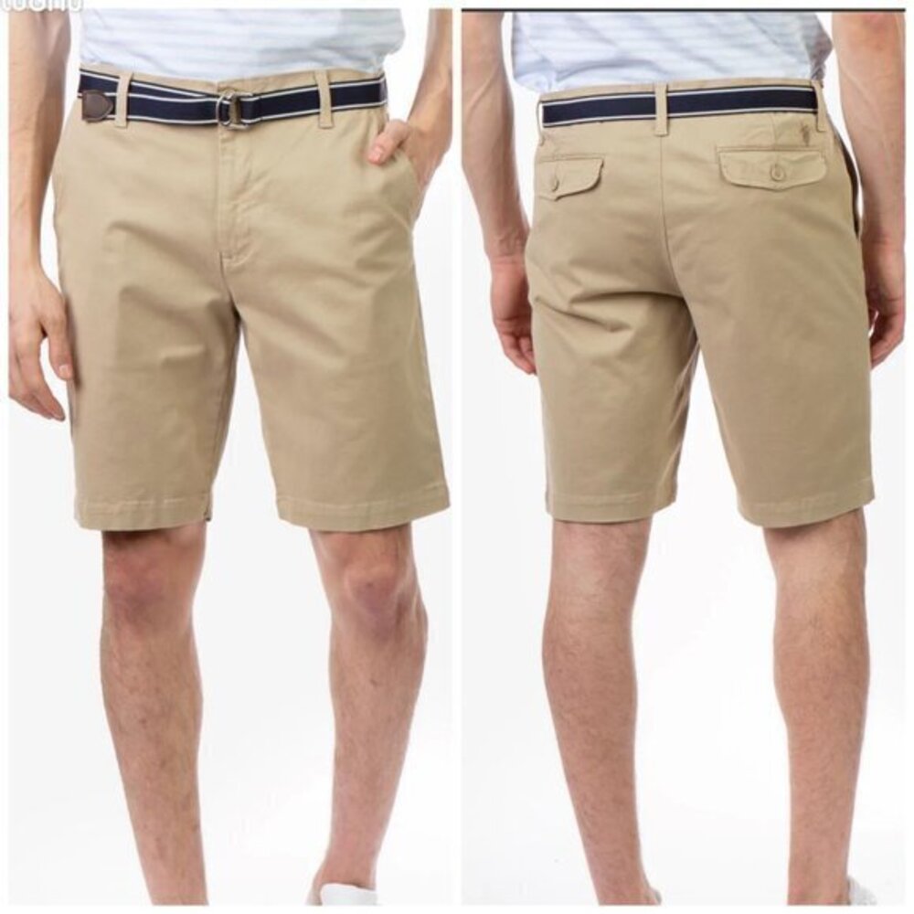 US Polo Assn. Hartford Stretch Twill Belted Shorts Size 32 NEW